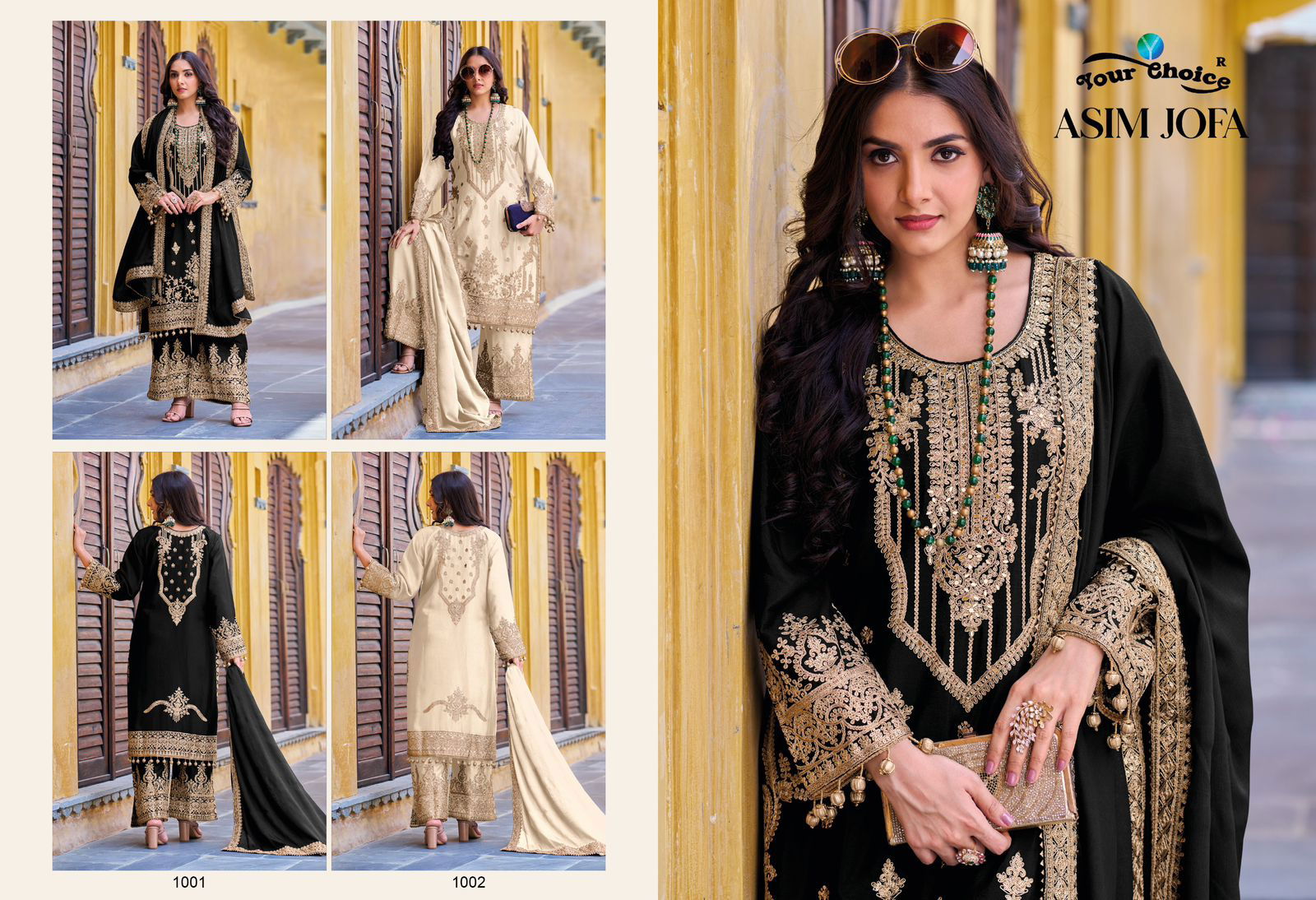 Asim Jofa By Your Choice Pure Chinon Embroidery Designer Salwar Kameez Wholesalers In Delhi
